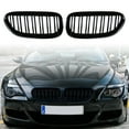 thumbnail image 2 of Astra Depot Glossy Black Kidney Grille Double Line Fit 2004-2010 BMW E63 E64 650i 650Ci 645Ci M6 2-Door, 2 of 7