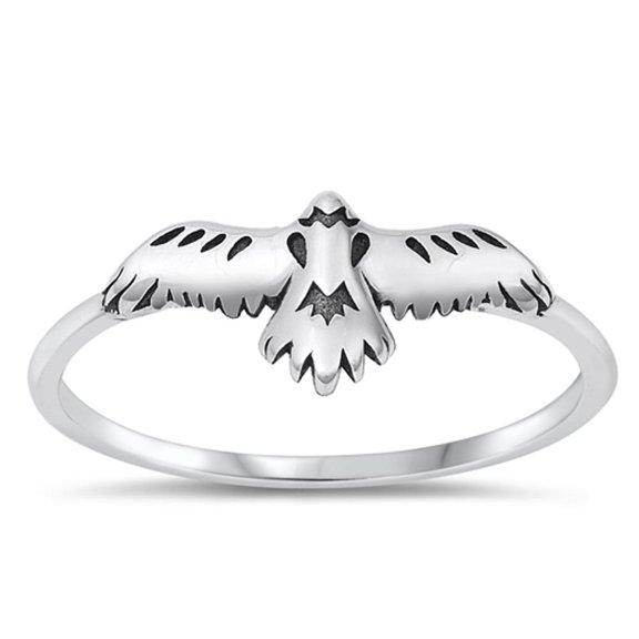 Beautiful Hawk Eagle Raptor Ring .925 Sterling Silver Band Jewelry Female Male Unisex Size 10