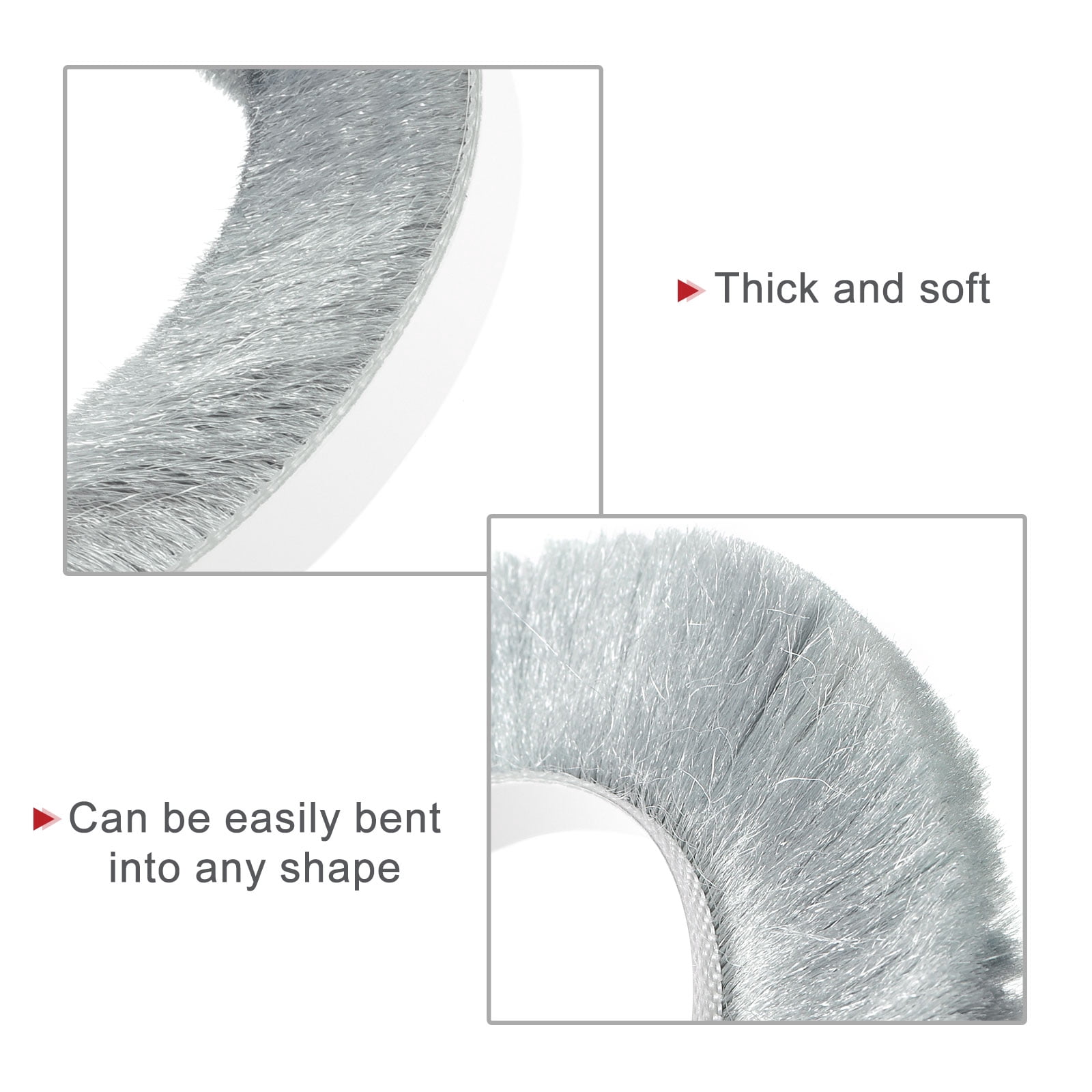 Unique Bargains Weather Stripping Brush Self-Adhesive Seal Weatherstrip Gray 10ft x 0.35" x 0.9"