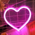thumbnail image 5 of Pink/1Pc Led Heart-Shaped Neon Light Wall Hanging Art Bar Bedroom Living Room Party Home Rooms, Children'S Rooms, Corridors, Balconies, Porches, Pavilions, Dining Rooms，Decor Night Light 20*20*2Cm, 5 of 7
