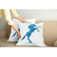 thumbnail image 2 of Ambesonne Animal Throw Pillow Cover 2 Pack, Gallop Animal Theme Motif, 18", Dark Blue and White, 2 of 5