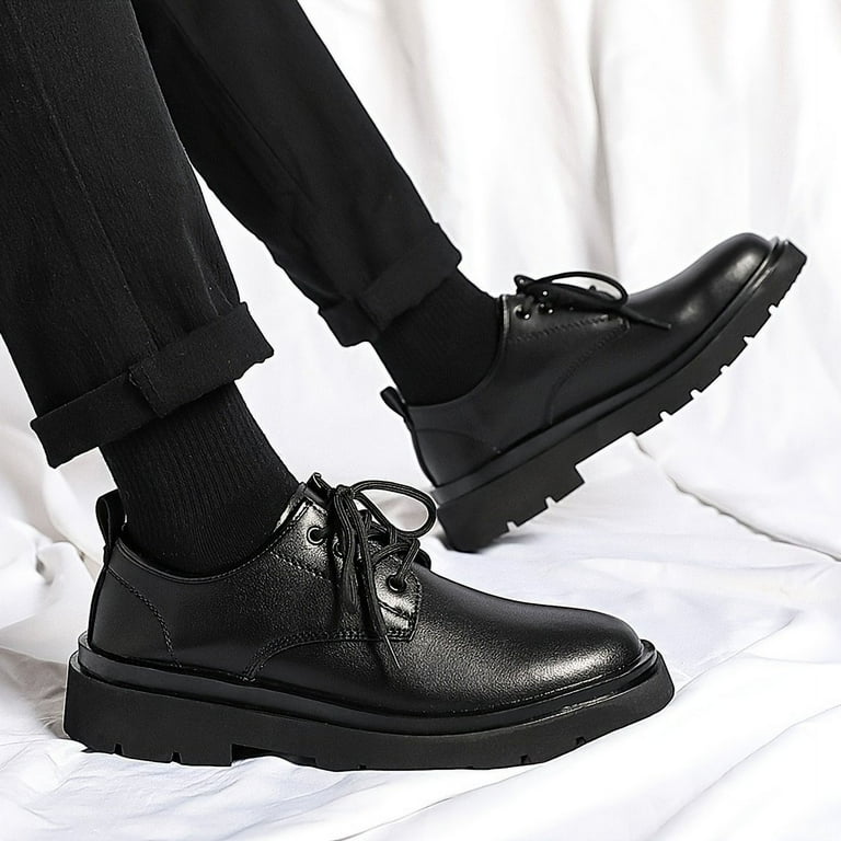 Mens Round Toe Lace Up Loafer Derby Shoe Business Oxford