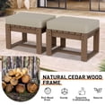 thumbnail image 5 of INTER HUT 2 Pieces Outdoor Patio Wood Ottomans, Outdoor Footrest Furniture with Beige Cushions, 5 of 7