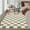 Brown, variant on Ataucjin Fuzzy Living Room Rug.Ultra-Soft High Pile Accent Rug. Anti-Skid Plush Shaggy Floor Carpet. Modern Checkerboard Carpet for Dining Room. Playroom. Office
