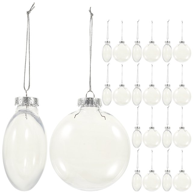 36 Uds adornos de bolas de Navidad adornos de bolas planas transparentes adornos de árbol de Navidad