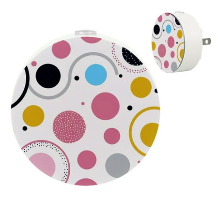 

YZUOUZY Night Lights Plug into Wall Nightlight Small Bedside Lamps Set of 2 Various Round Elipse Shapes Dots