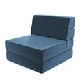 thumbnail image 1 of Novogratz The Flower Chaise Modulaire et Lit de Repos pour Enfants 5-en-1, Velours Bleu Indigo, 1 of 8