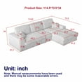 thumbnail image 2 of 114.5" Modular Sectional Sofa with Chaise, L-Shaped Cloud Couch with 26-inch Deep Seat, Oversized 3-Seater Corduroy Couches for Living Room, Green, 2 of 9