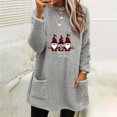 thumbnail image 2 of Darzheoy Womens Christmas Tops Thermal Fall Winter Casual Long Sleeve Plus Size Sweatshirts Printed Solid Color Graphic Round Neck Plush Thickened Hoodless Blouses, 2 of 4