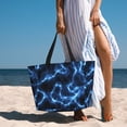 thumbnail image 6 of Daiia Blue Lightning Beach Travel Bag - Water-Resistant Beach Bag, Lightweight Tote with 7 Pockets for Women and Men - Gym,Pool,Camping,Reusable Grocery Bag, 6 of 7