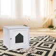 thumbnail image 1 of Patiojoy Maison pour Chat en Bois Litière Table de Chevet Banc de Rangement pour Chat, 1 of 10