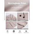 thumbnail image 5 of Women Herringbone Mid‑Length Wool Blend Coat Lapel Double Breasted Overcoat, 5 of 6