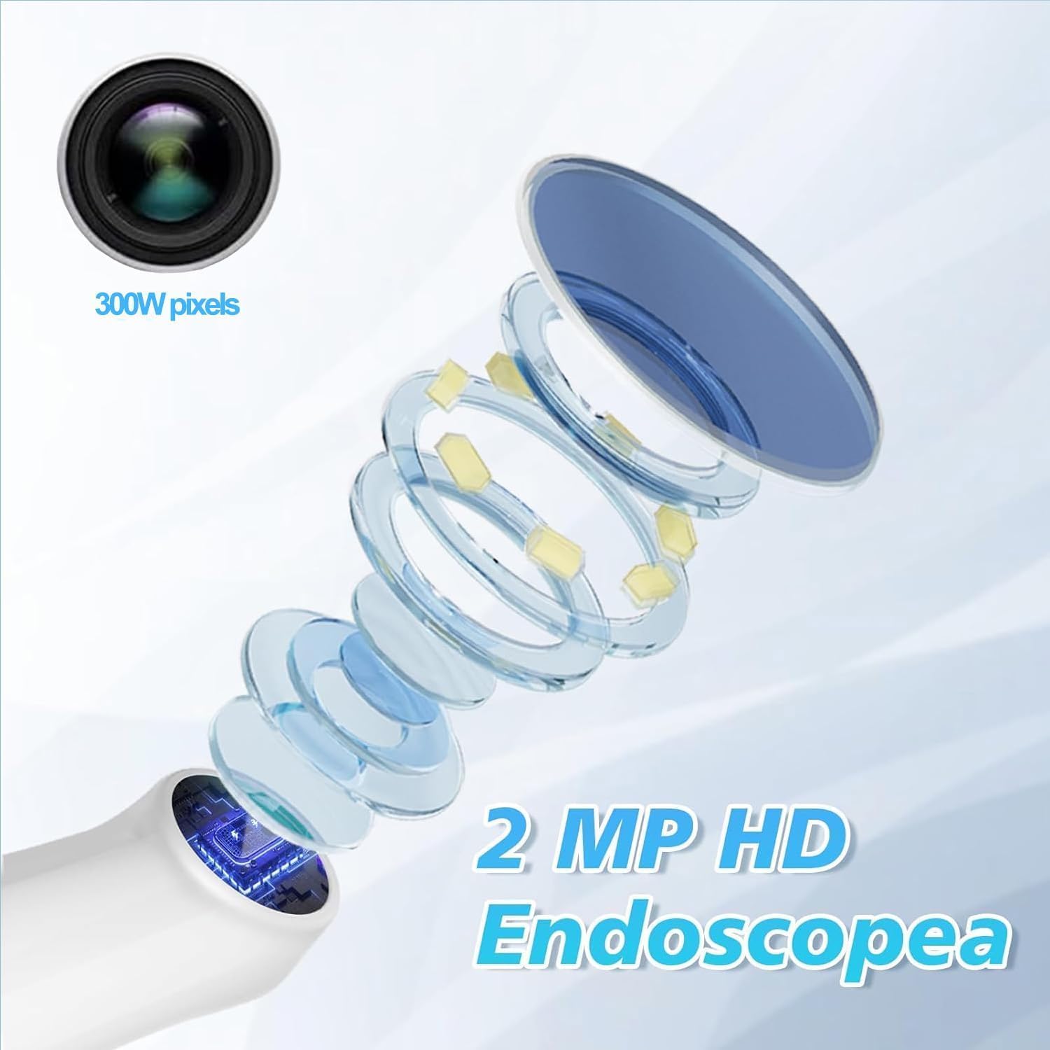 XIEANDKONG 1080P HD Oral Endoscope Camera, 8 LED Lights Dental Inspection, USB-C, iOS & Android