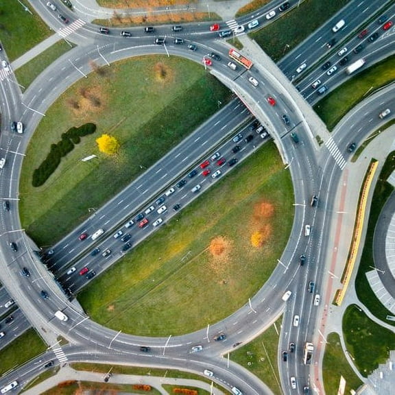 Marmont Hill "Traffic Circles" by Karolis Janulis Painting Print on Wrapped Canvas