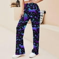 thumbnail image 2 of Top-kevin Boho Cat Moon Women's Straight Lace Up Yoga Pants Flare Loose Comfy Lounge Wide Leg High Waist, 2 of 14