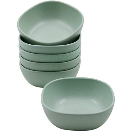 

Set Of 6 Small Stacked Dessert Bowls - 130Ml - Unbreakable Saucers For Sides Dressings Snacks Appetizer - Green