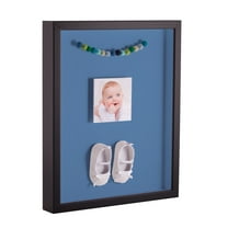 ArtToFrames 16x20 Inch Shadow Box Picture Frame, with a Satin Black Tall 1 Wide Shadowbox frame and Liberty Blue Mat Backing (4654)