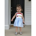 thumbnail image 5 of BemeyourBBs Kids Baby Girl 100 Days Back to School Dress Toddler Girls Pre Kindergarten Outfits Sleeveless Square Neck Apple Pencil Embroidery Casual A-Line Dress, 5 of 9