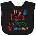 thumbnail image 3 of Inktastic Nana and Pops Love Me Grandson Granddaughter Boys or Girls Baby Bib, 3 of 4