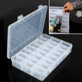 thumbnail image 3 of Plastic Organizer  24 Grids Clear Container Storage Box Adjustable Divider  Removable Grid Compartment for Jewelry Beads Earring Tool Fishing Hook Small Accessories  White, 3 of 10