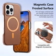 thumbnail image 4 of Magnetic Case for iPhone 14 Pro Max with Built-in Magnetic Ring, [Compatible with Wireless Charging] PU Leather Hard PC Bumper Slim Shockproof Protective Cover for iPhone 14 Pro Max, Brown, 4 of 8