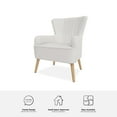 thumbnail image 6 of Novogratz William Tufted Accent Chair, White Faux Leather, 6 of 15