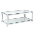 thumbnail image 1 of Table de Basse Rectangulaire Contemporaine en Métal et Verre - Argent, 1 of 7