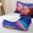 thumbnail image 4 of Erosebridal Animal Capybara Quilt King for Boys Girls,Dreamy Gradient Rainbow King Coverlet Set, 4 of 7