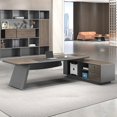 thumbnail image 3 of Wooden Modern Office Desks Shelf Conference Vanity Foldable Office Desks Desktop Mainstays Mesa Escritorio Desk Accessories My Lux Decor Round, 3 of 14