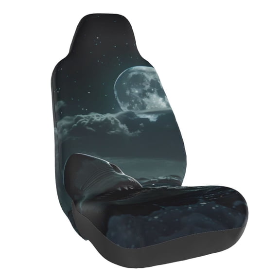 Vsdgher Moonlit Night Sky Shark for Automotive Seat Covers for Cars Trucks and SUVs, Universal Fit Anti-Slip Bucket Seat Protector for Cars,Vehicle Seat Protector for Front Seats