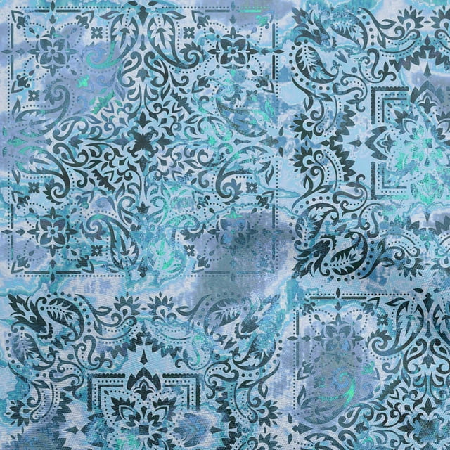 oneOone Cotton Poplin Light Blue Fabric Asian Fabric For Sewing Printed Craft Fabric By The Yard 56 Inch Wide
