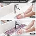 thumbnail image 5 of Coolnut Flowers Hummingbird Sink Splash Guard for Faucet 2 Packs Faucet Absorbent Mats, Summer Purple Floral Faucet Handle Drip Catcher Quickly Drying Mat for Kitchen Counter, 14.9"x5.5", 5 of 7