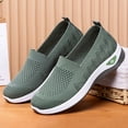 thumbnail image 4 of longantii Orthopedic Shoes for Women Arch Support Slip on Non Slip Sneakers Wide Width Mesh Stretch Volleyball Shoes Comfortable 2026 New Orthopedic Shoes Green, 4 of 8