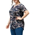 thumbnail image 3 of a.Jesdani Women's Plus Size Tunic Tops Short Sleeve V Neck Casual Henley Shirts m-4x, 3 of 10