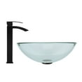 thumbnail image 5 of VIGO Glass Round Vessel Bathroom Sink in Iridescent with Duris Faucet and Pop-Up Drain in Matte Black, 5 of 7