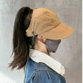 thumbnail image 3 of SkyAuks Large Brim Sun Hats for Women with Hat Clip, Hollow Top Summer Beach Cap Sun Hats, UV Protection Wide Brim Cap, Foldable Packable Ideal for Outdoor, Khaki, 3 of 9
