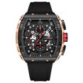 thumbnail image 2 of Men's Watches Sport Quartz Men's Quartz Watch Luxury Top Waterproof Wristwatches Black Silicone Strap, 2 of 6