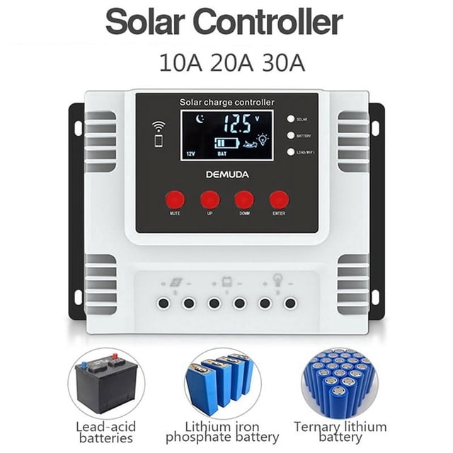 Controlador de carga solar 10A Aplicación Monitoreo de datos en tiempo real Pantalla LED Controlador solar inteligente 12V/24V/48V