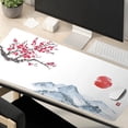 thumbnail image 5 of Cherry Blossom Mouse Pad XXL- 35.4×15.74 Inch Pink White Full Desk Watercolor Sunset Japanese Sakura Mousepad Extended Large Non-Slip Rubber Base Mouse Mat with Stitched Edges for Gaming and Office, 5 of 6