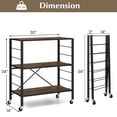 thumbnail image 3 of Gymax Étagère Pliante à 3 Niveaux Design DIY avec 4 Roues Universelles pour Cuisine, 3 of 10