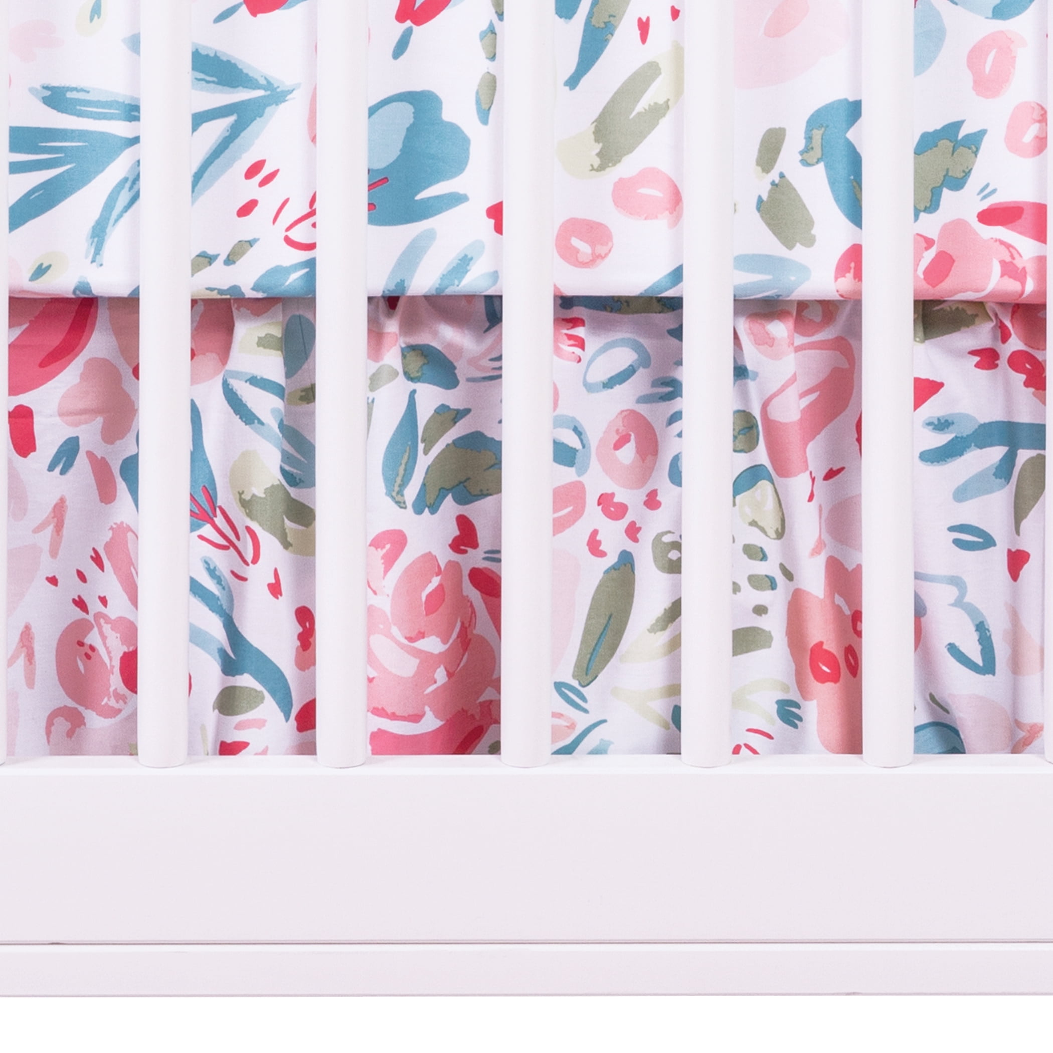 trend lab painterly floral 3 piece crib bedding set