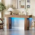 thumbnail image 5 of PAKASEPT 63-Inch Long Console Table with Colorful LED Lights and 3 Drawers, Wooden Rectangular Sofa Table Behind The Couch, Farmhouse Entryway Table for Entrance, Hallway, Living Room, 5 of 9