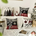 thumbnail image 5 of colorlife Merry Christmas Joy Xmas Trees Red Throw Pillow Covers, 20 x 20 Inch Christmas Winter Holiday Cushion Case Decoration for Sofa Couch Set of 4, 5 of 6