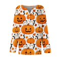 thumbnail image 5 of MVRLSH Womens Tops Blouse Casual Multi Style Graphic Printed Long Short Sleeve V Neck Daily Wear Loose Fit Blouses White - XXL, 5 of 5