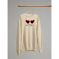 thumbnail image 3 of Retro Red Heart Sunglasses Sweatshirt Women -Image by Shutterstock, Female Large, 3 of 4