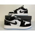 thumbnail image 1 of Ni-k-e Air Jordan 1 Low SE GS Size 6.5Y Women's 8 Concord Black Patent White DV1333-100, 1 of 6
