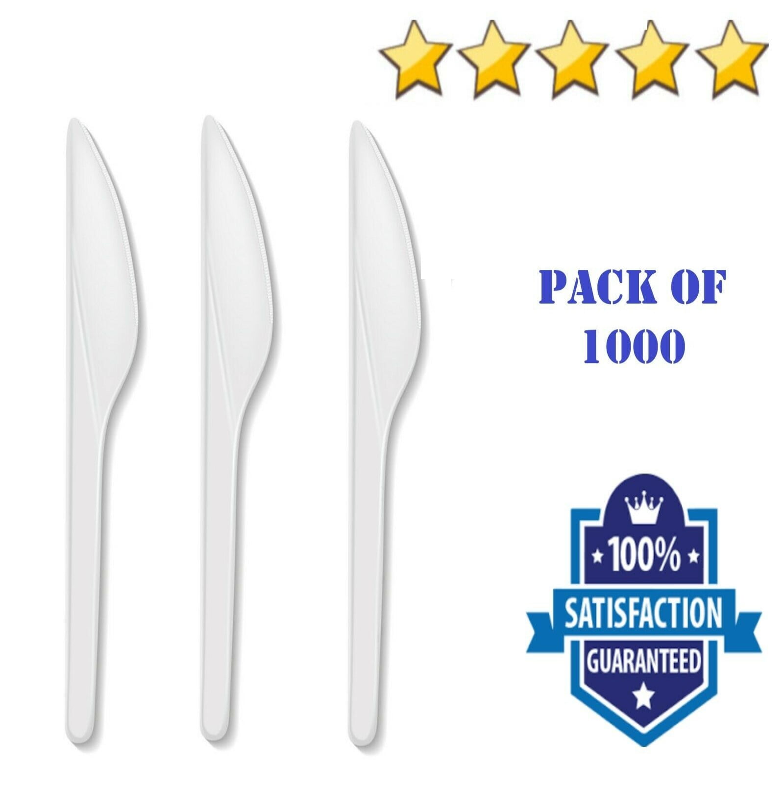 White Plastic Knives 1000 Count