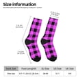 thumbnail image 2 of Balery Purple Black Buffalo Plaid Calcetas Largas con Estampado para Hombre y Mujer – Suaves y Transpirables, Talla Única (US 5-11), 2 of 6