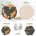 thumbnail image 4 of Yayeee 6 PCS Drink Coasters with Holder Set Woven Absorbent Round Tabletop Hot Pad, Fish Pattern, 4 of 7