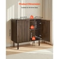 thumbnail image 3 of KFFKFF Mid-Century Coffee Bar Cabinet with Fluted Design, Two-Tier Storage, Barn Door, and Buffet Stand for Living Room or Entryway, 31.5 x 14.7 x 31.5 in Walnut, 3 of 9